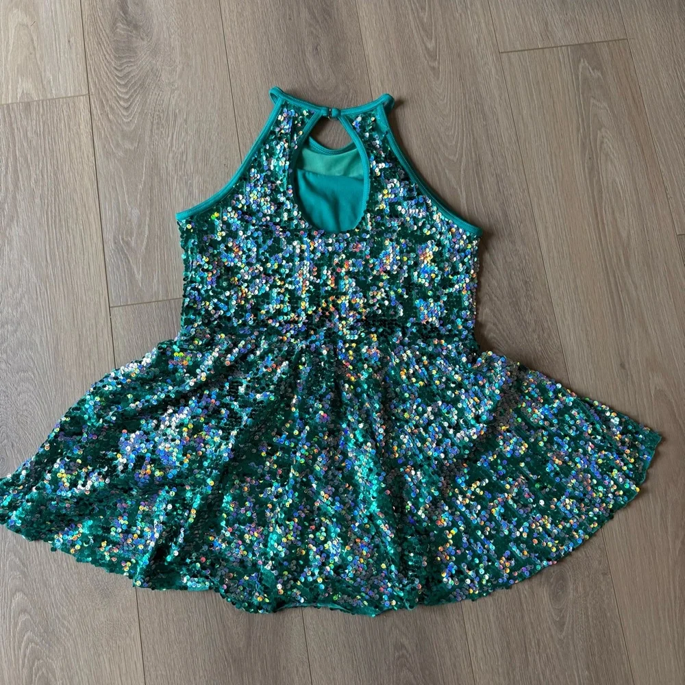 C27 Weissman Sparkling Sequin Green Dancing Ballerina‎  Dress